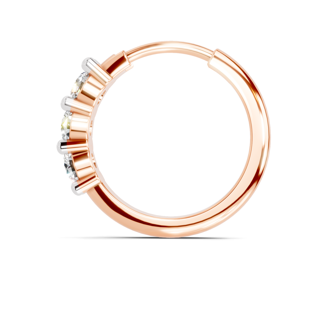 0.11 Carat Trio Stone Nosepin 14K - Rose Gold