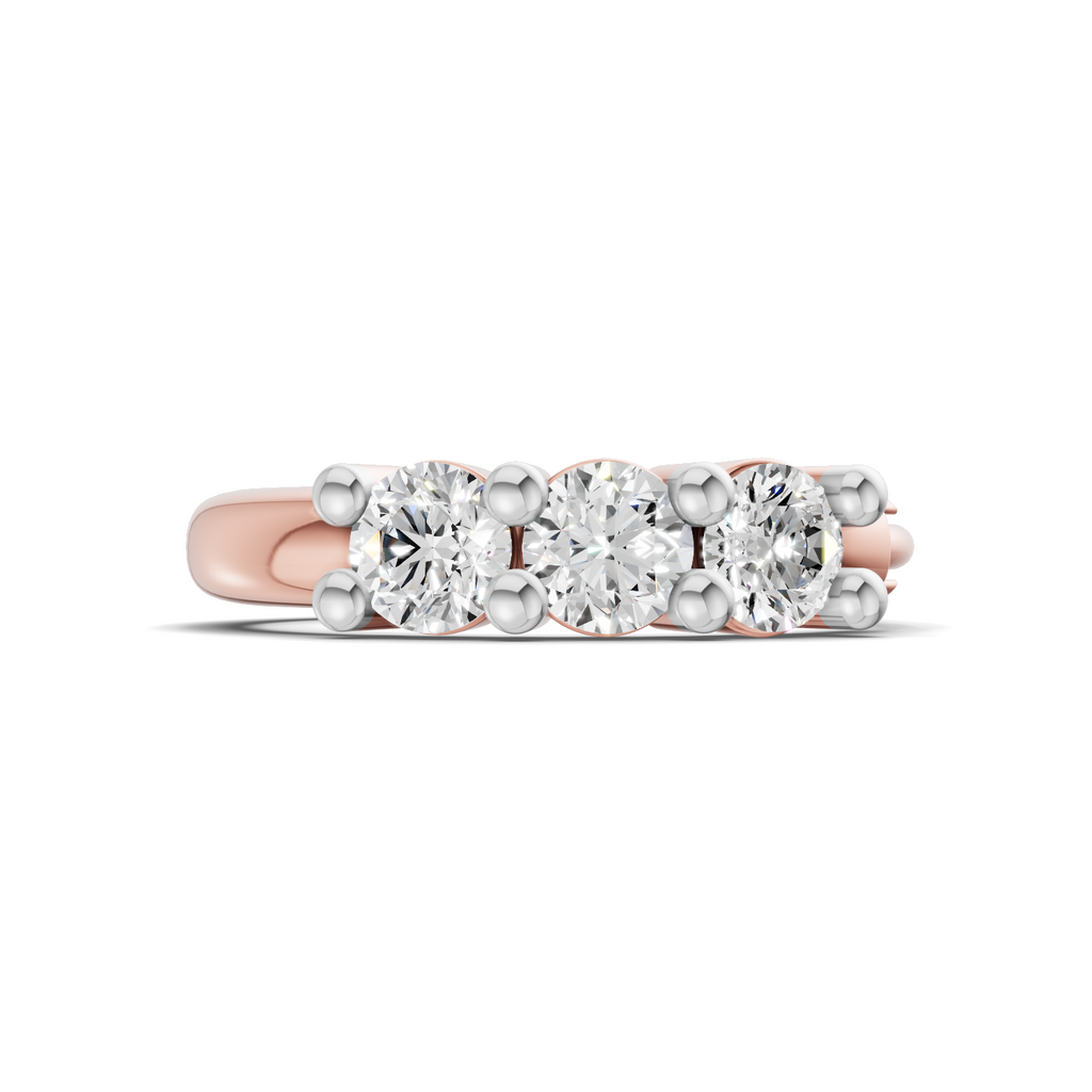 0.11 Carat Trio Stone Nosepin 14K - Rose Gold