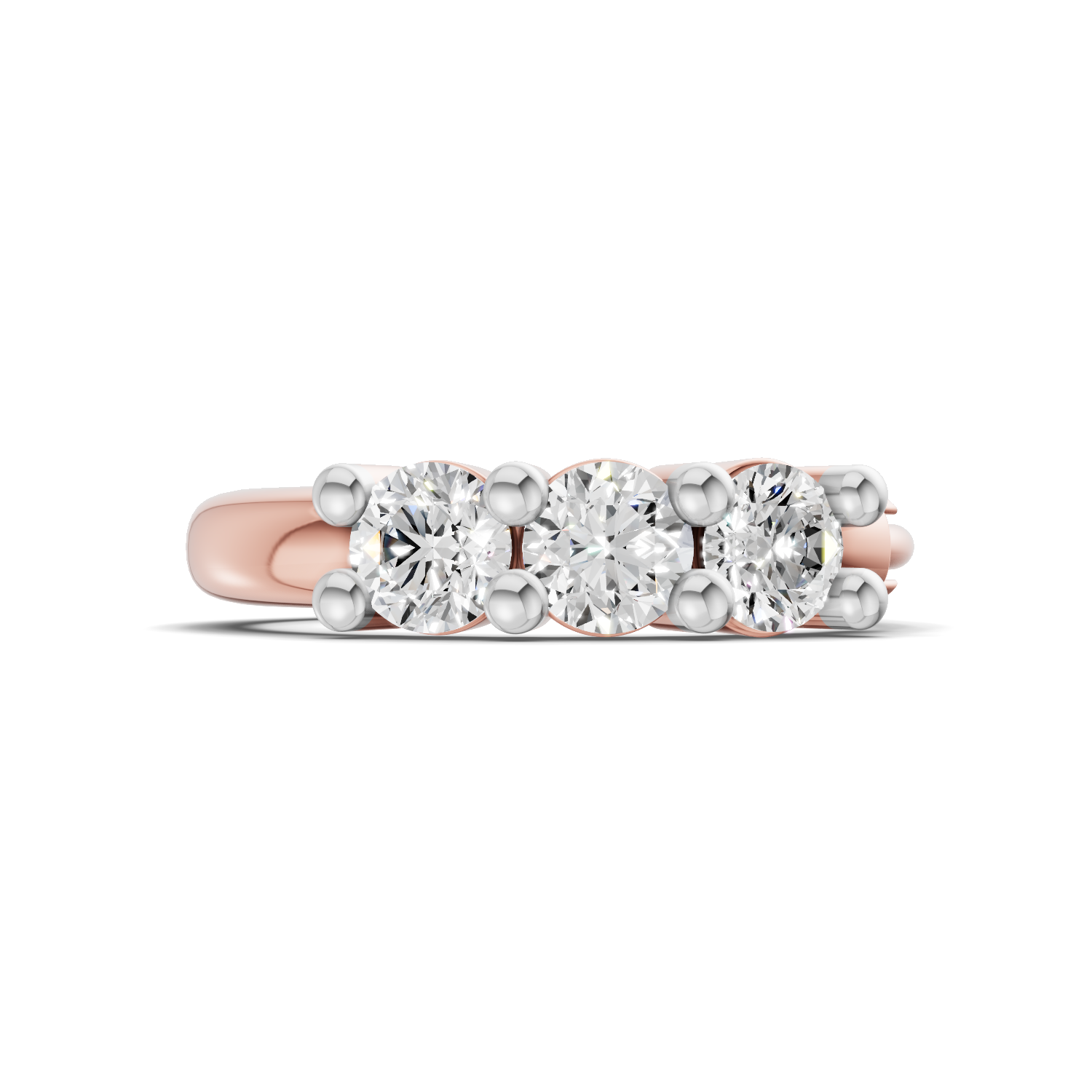 0.11 Carat Trio Stone Nosepin 14K - Rose Gold