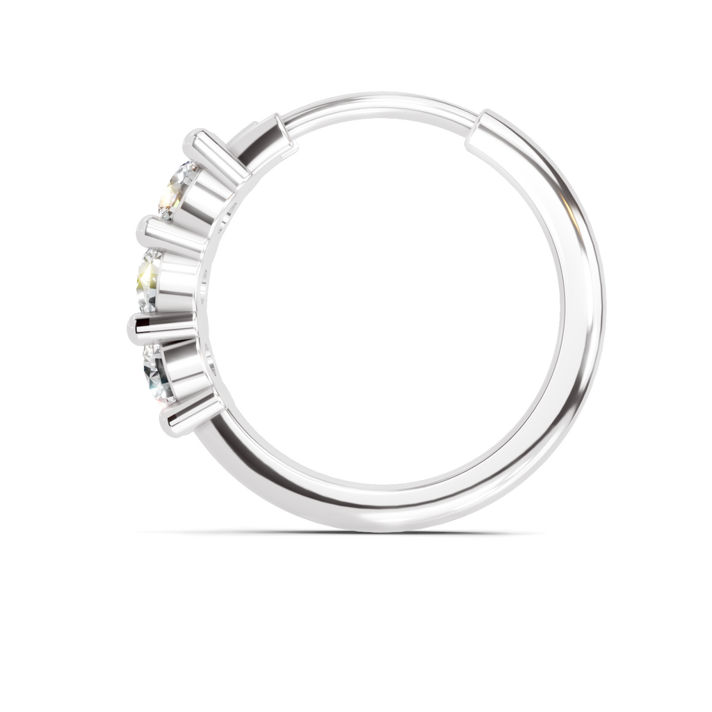 0.11 Carat Trio Stone Nosepin 14K - White Gold