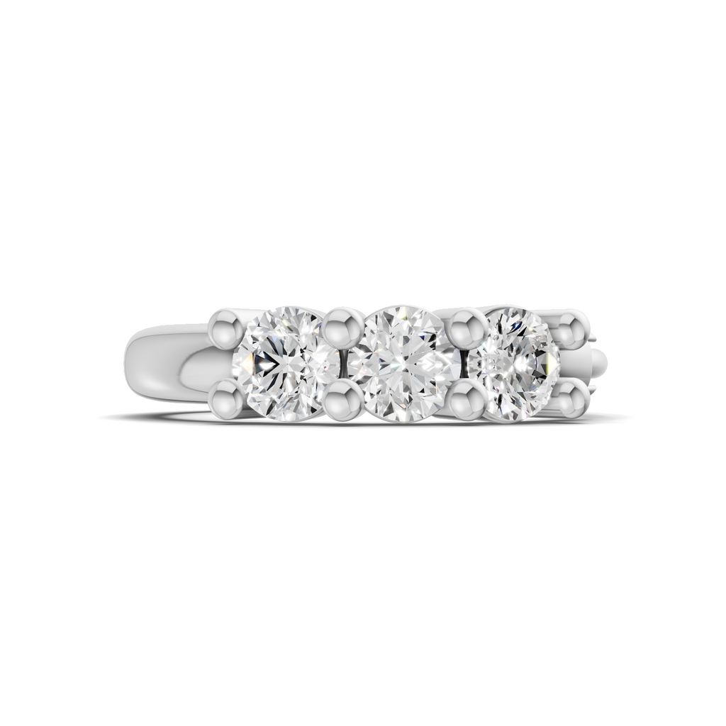 0.11 Carat Trio Stone Nosepin 14K - White Gold