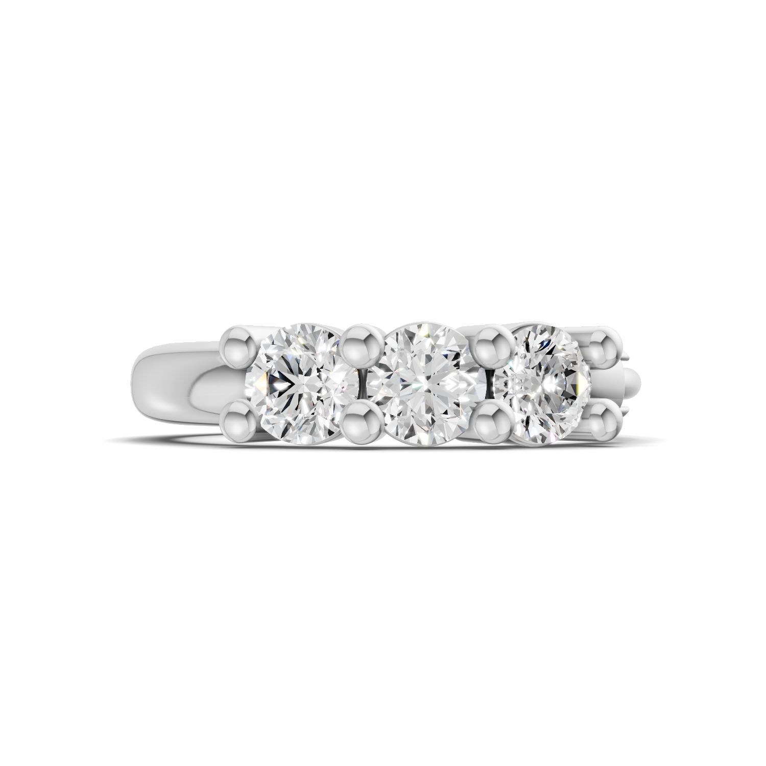 0.11 Carat Trio Stone Nosepin 14K - White Gold