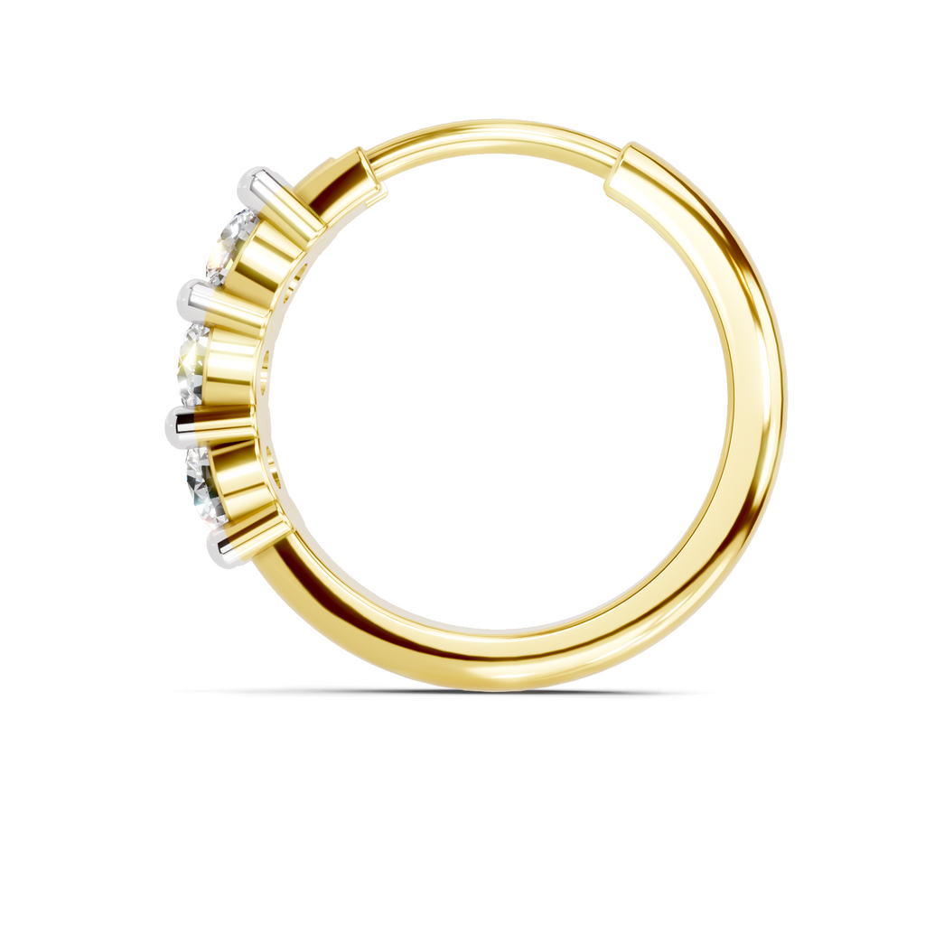 0.11 Carat Trio Stone Nosepin 14K