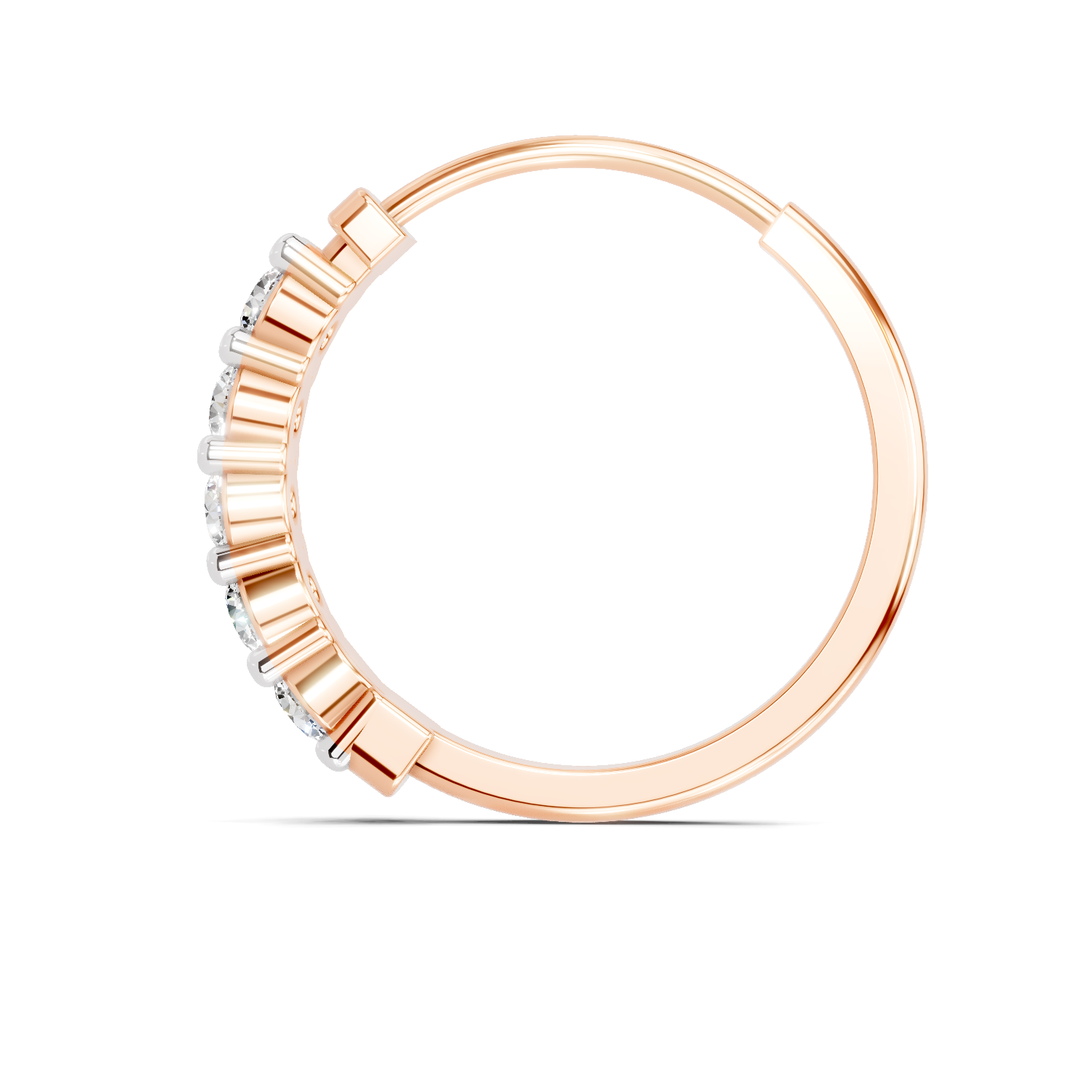 0.06 Carat Luna Round Diamond Hoop Nose Pin 14K - Rose Gold