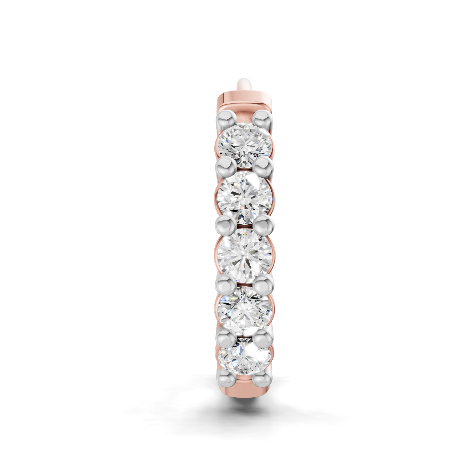 0.06 Carat Luna Round Diamond Hoop Nose Pin 14K - Rose Gold