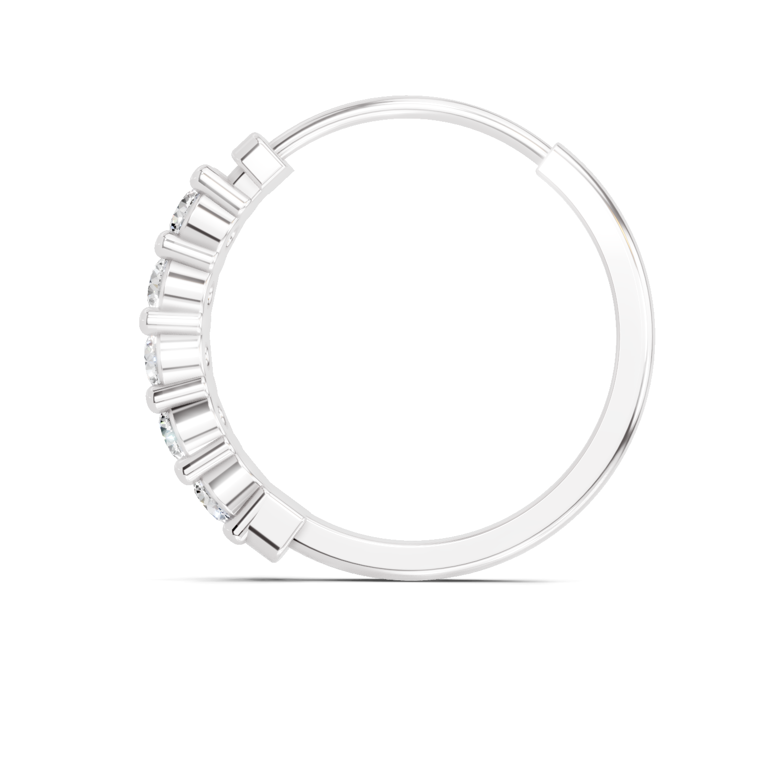 0.06 Carat Luna Round Diamond Hoop Nose Pin 14K - White Gold