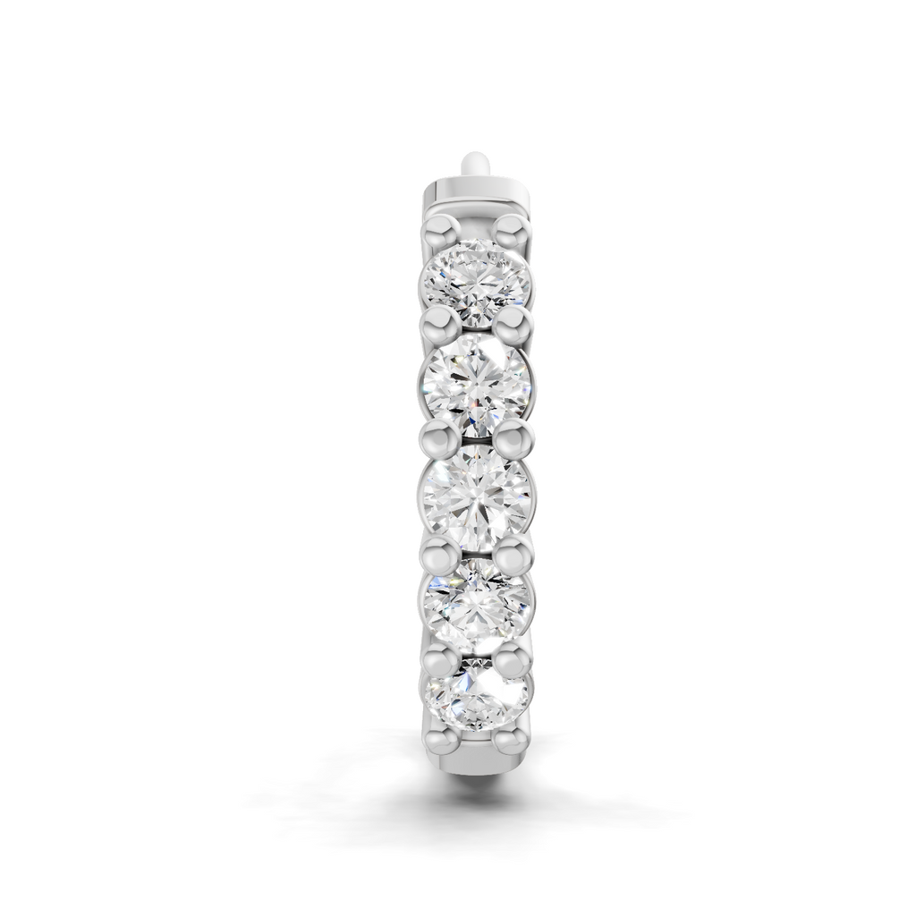 0.06 Carat Luna Round Diamond Hoop Nose Pin 14K - White Gold