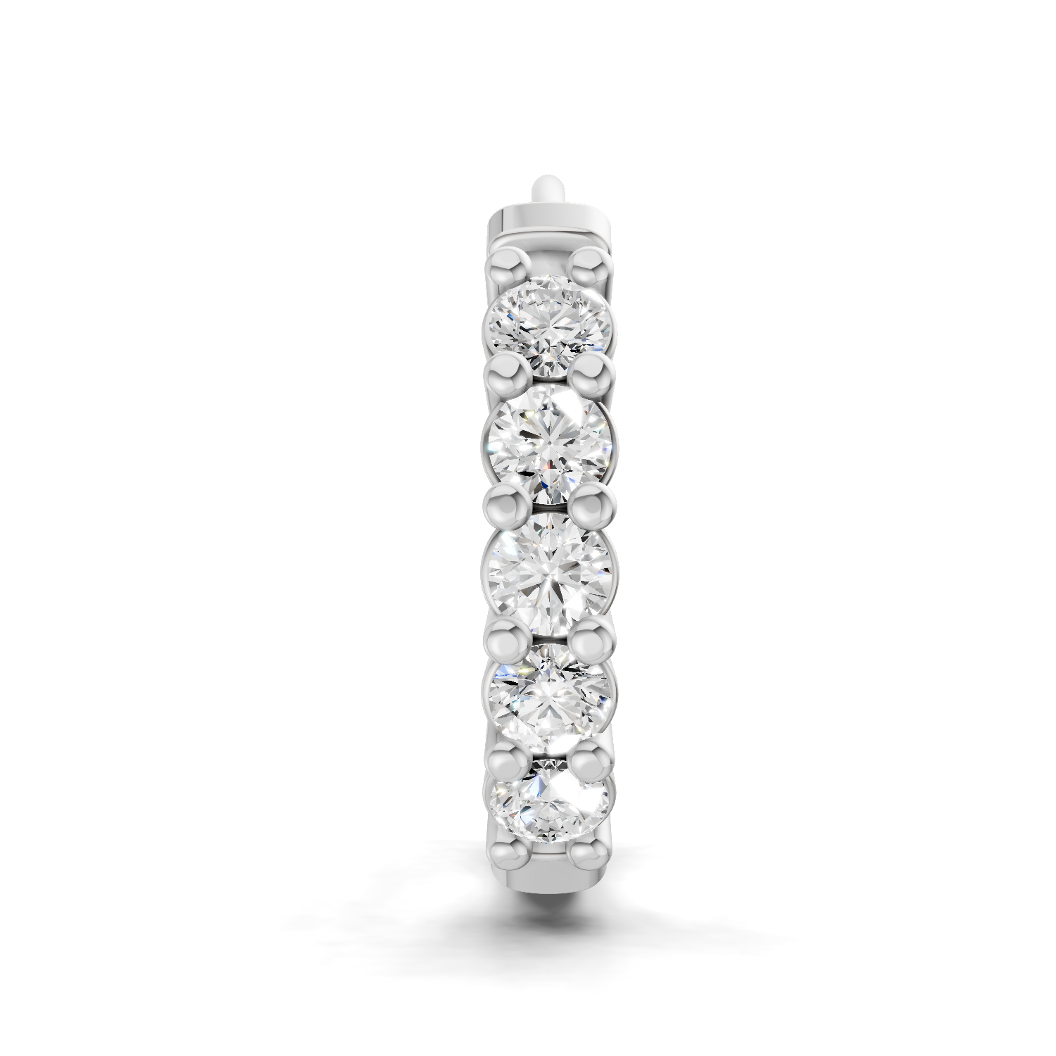 0.06 Carat Luna Round Diamond Hoop Nose Pin 14K - White Gold
