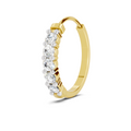 0.06 Carat Luna Round Diamond Hoop Nose Pin 14K