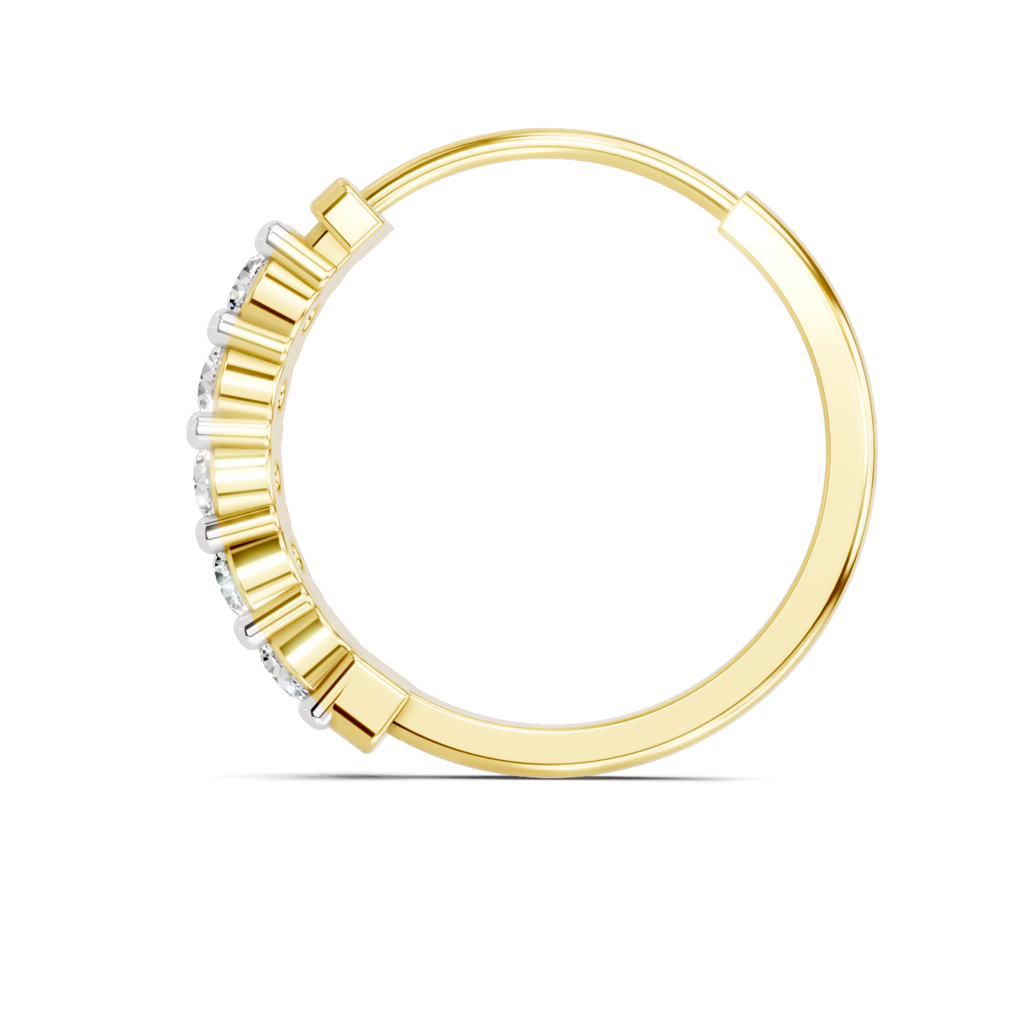 0.06 Carat Luna Round Diamond Hoop Nose Pin 14K