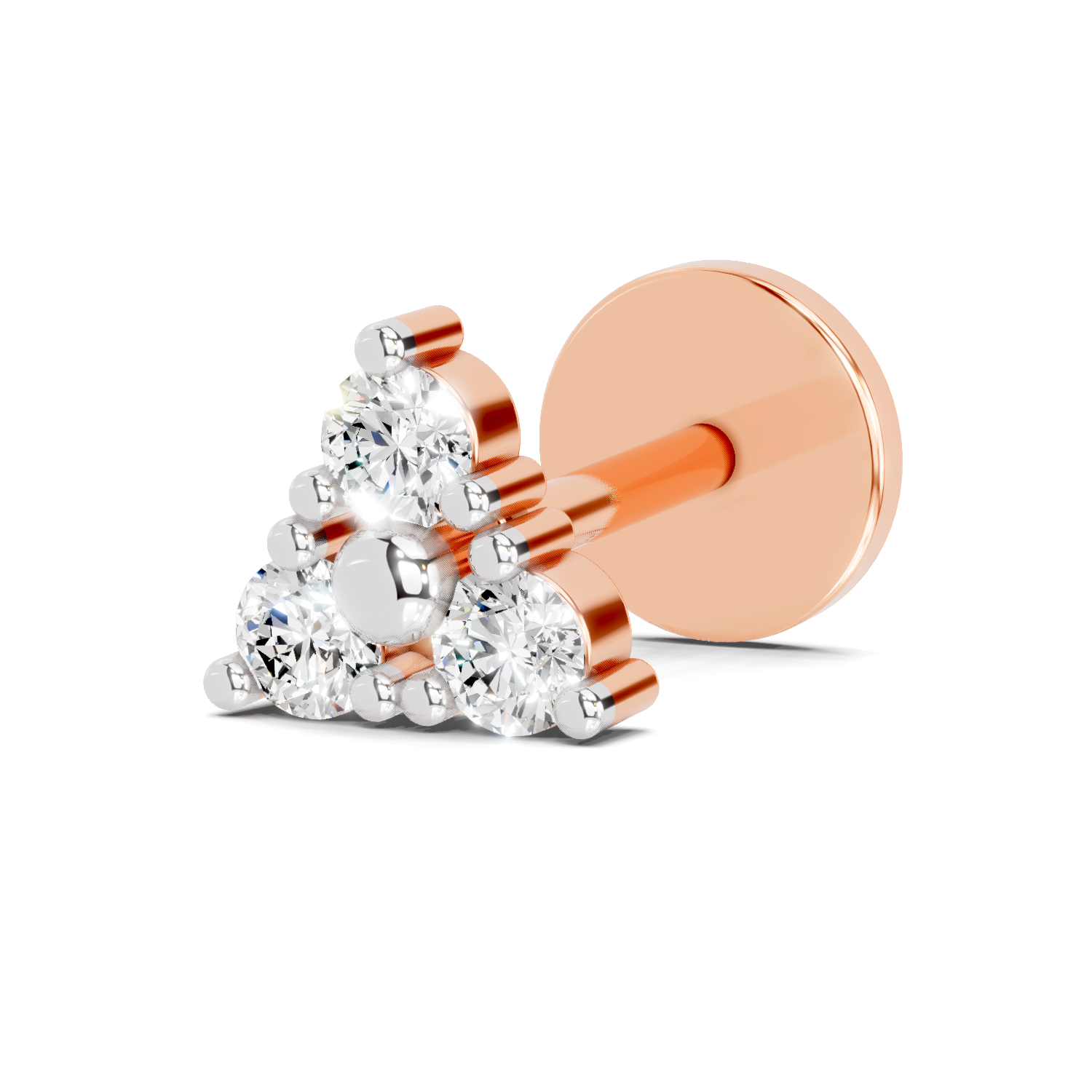 0.09 Carat Celeste Solitaire Diamond Nose Pin 14K - Rose Gold