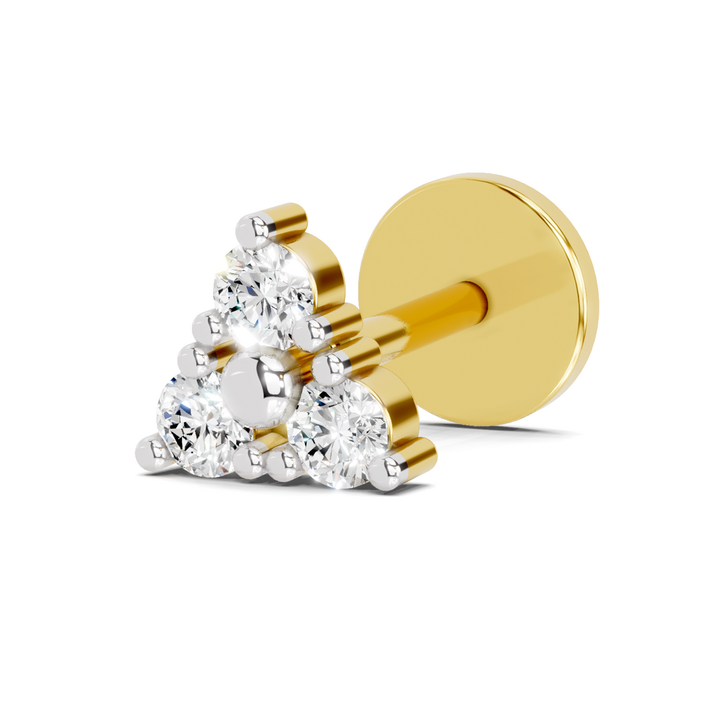 0.09 Carat Celeste Solitaire Diamond Nose Pin 14K
