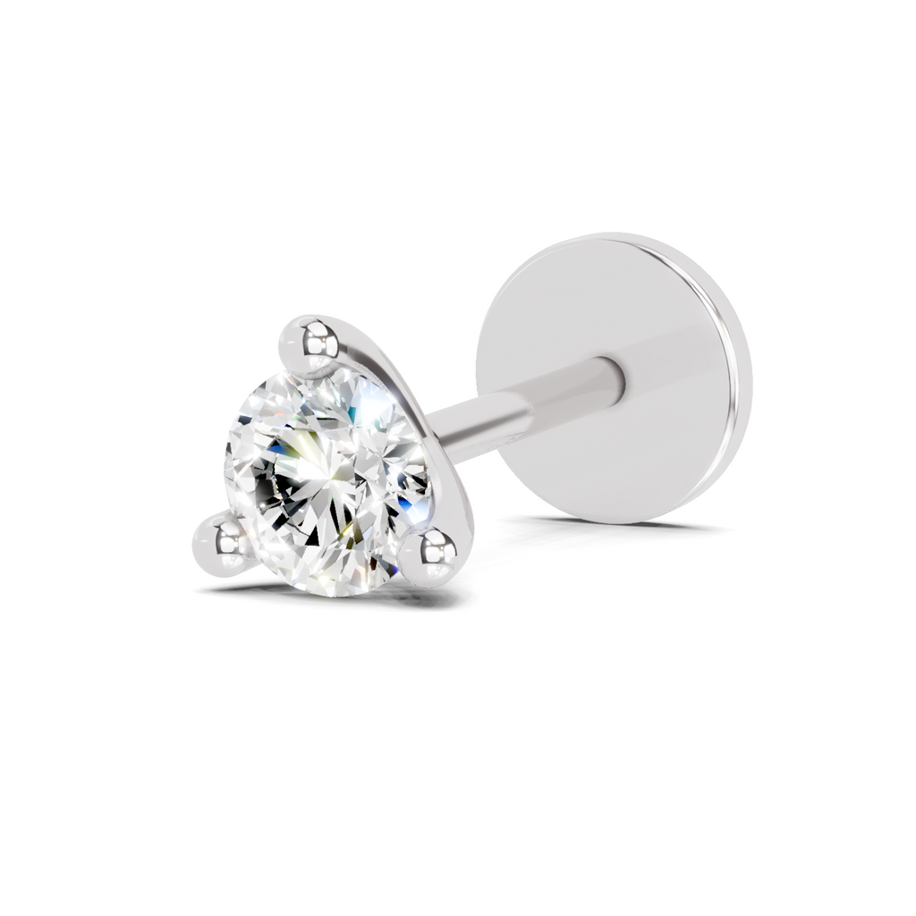 0.15 Carat Celeste Solitaire Diamond Nose Pin 14K - White Gold