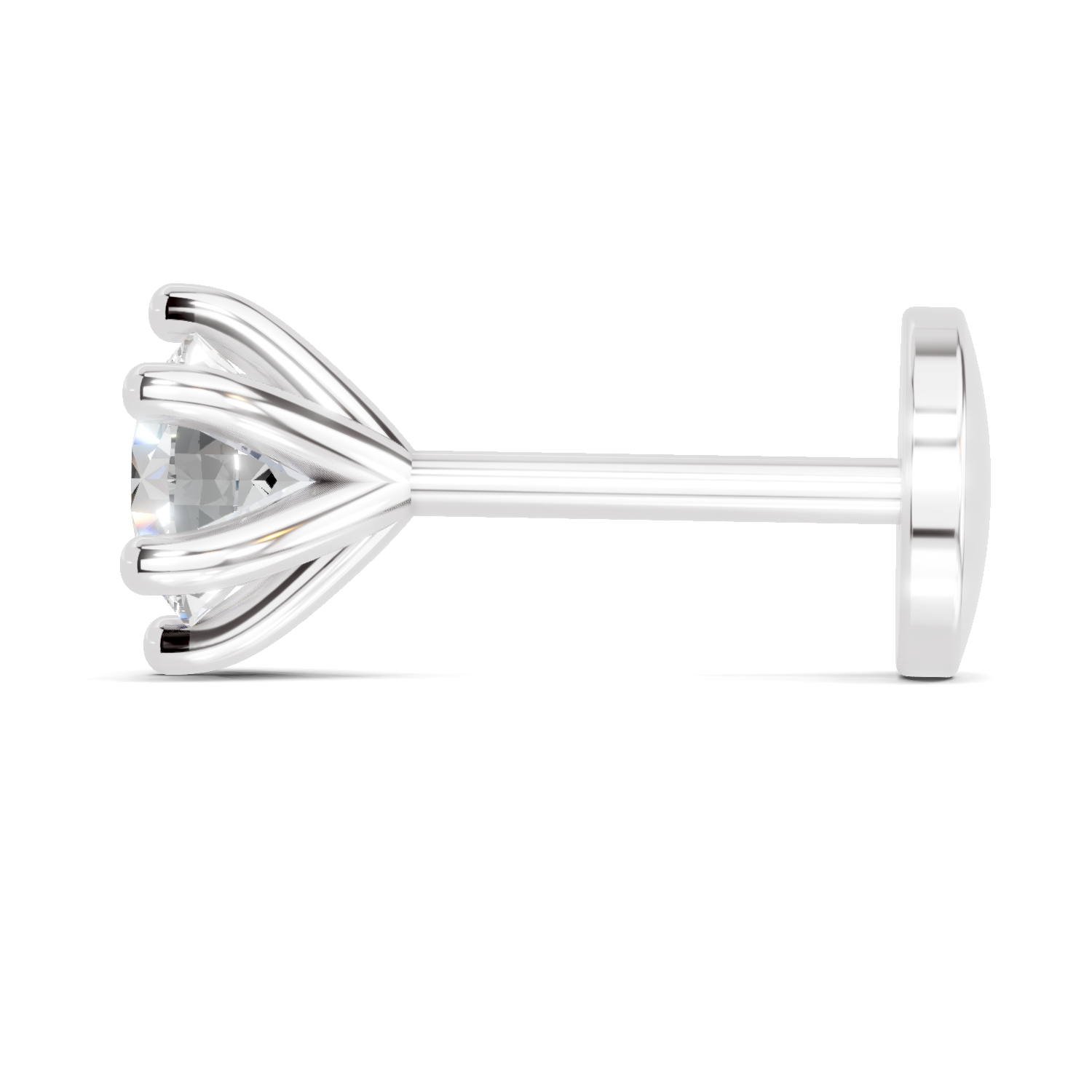 0.25 Carat Clara Solitaire Diamond Nose Pin 14K - White Gold