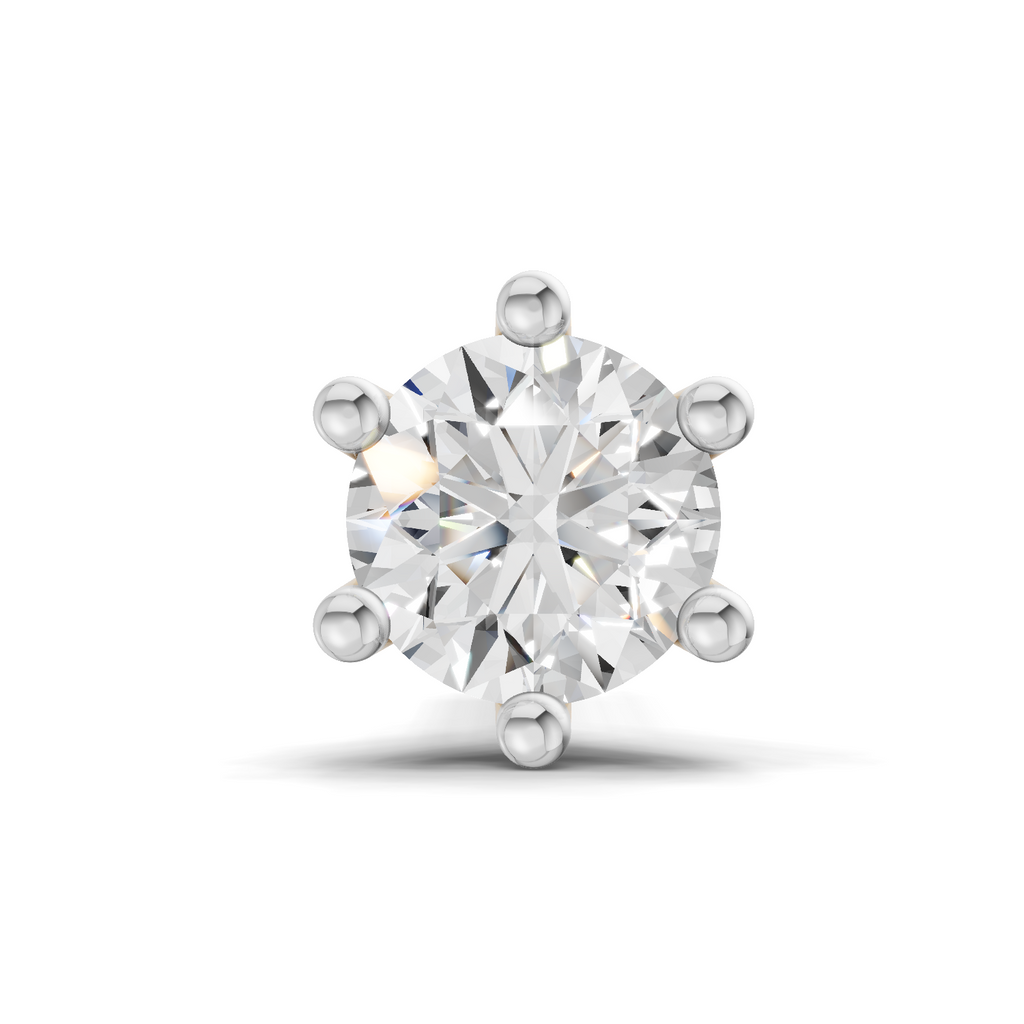 0.25 Carat Clara Solitaire Diamond Nose Pin 14K - White Gold
