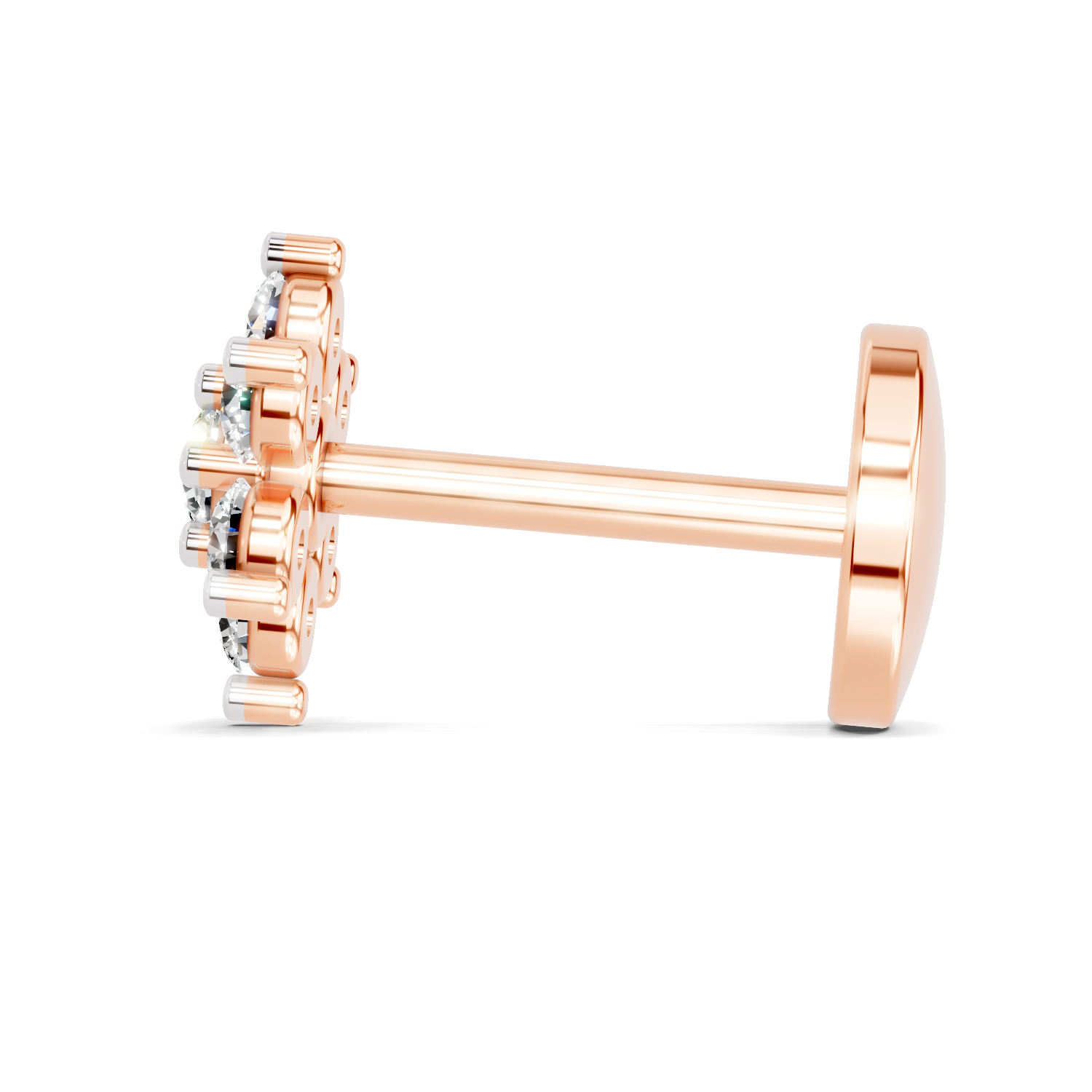 0.16 Carat Snowflake Nosepin 14K - Rose Gold