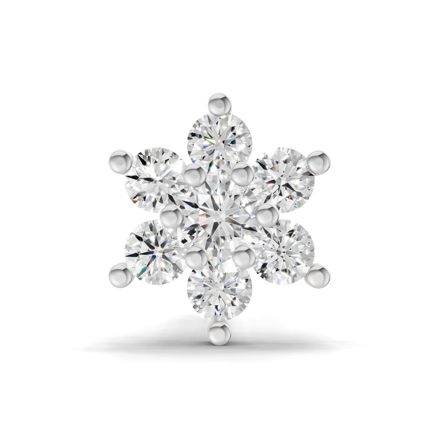 0.16 Carat Snowflake Nosepin 14K - Rose Gold