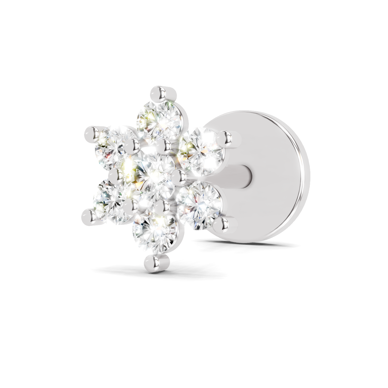 0.16 Carat Snowflake Nosepin 14K - White Gold