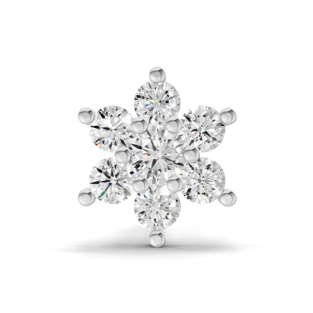 0.16 Carat Snowflake Nosepin 14K - White Gold