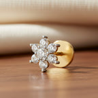 Elegant Snowflake Diamond Nose Pin