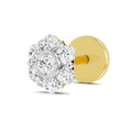 0.11 Ct Floral Stud Nose Pin 14K - Rose Gold