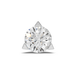 0.22 Carat Three Prong Solitaire Diamond Nose Pin 14K - White Gold