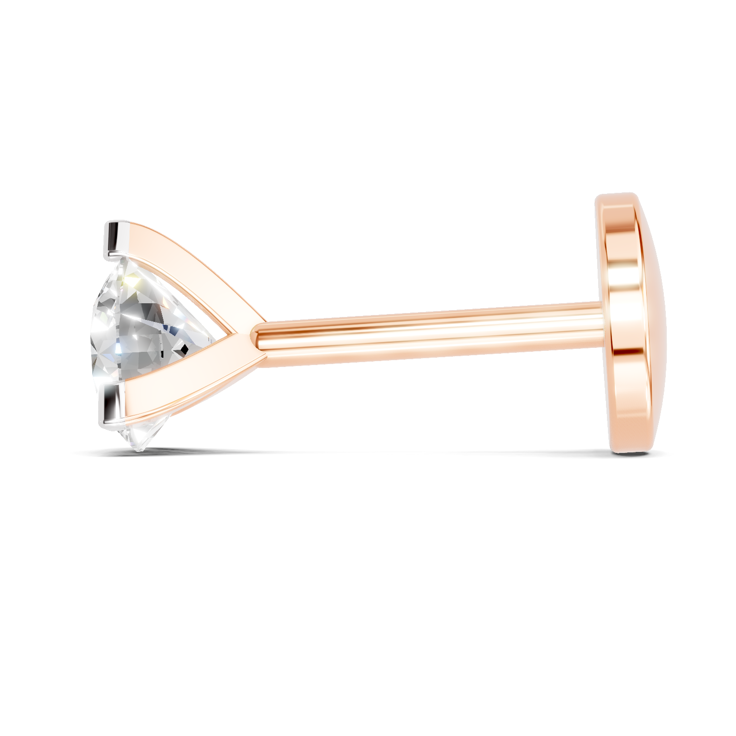 0.23 Carat Solitaire Diamond Nose Pin 14K - Rose Gold
