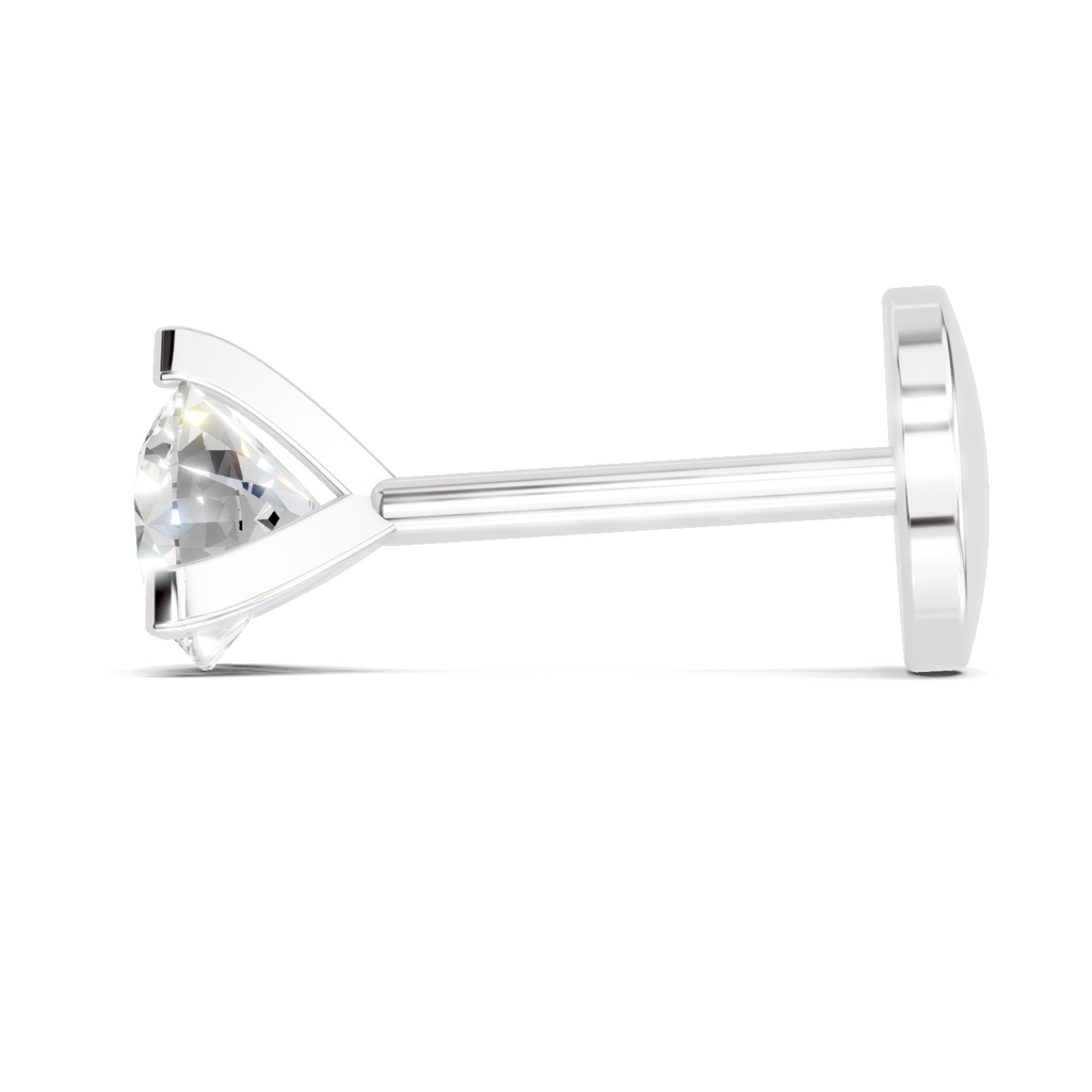 0.23 Carat Solitaire Diamond Nose Pin 14K - White Gold