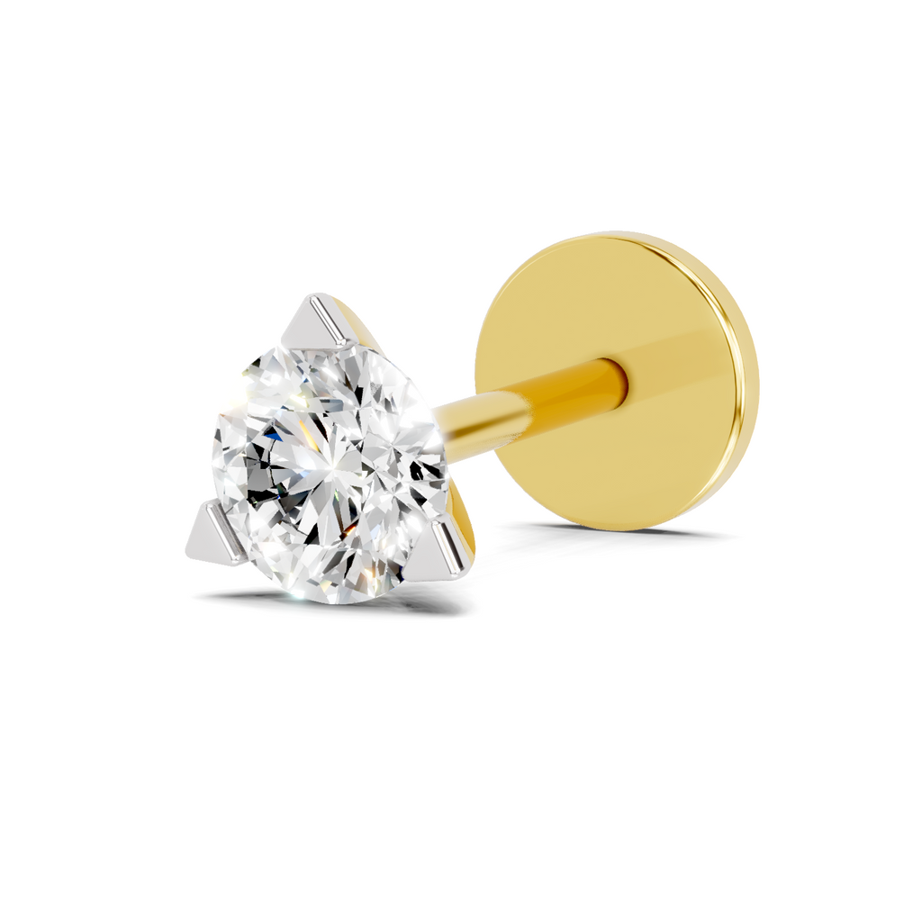 0.23 Carat Solitaire Diamond Nose Pin 14K