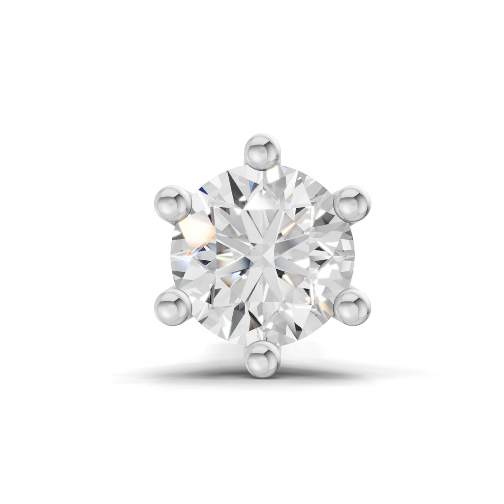 0.25 Carat Six Prong Solitaire Diamond Nose Pin 14K - Rose Gold