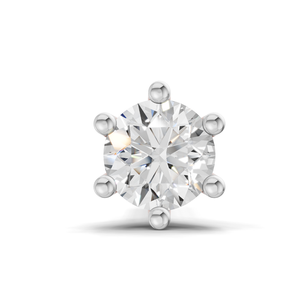 0.25 Carat Six Prong Solitaire Diamond Nose Pin 14K