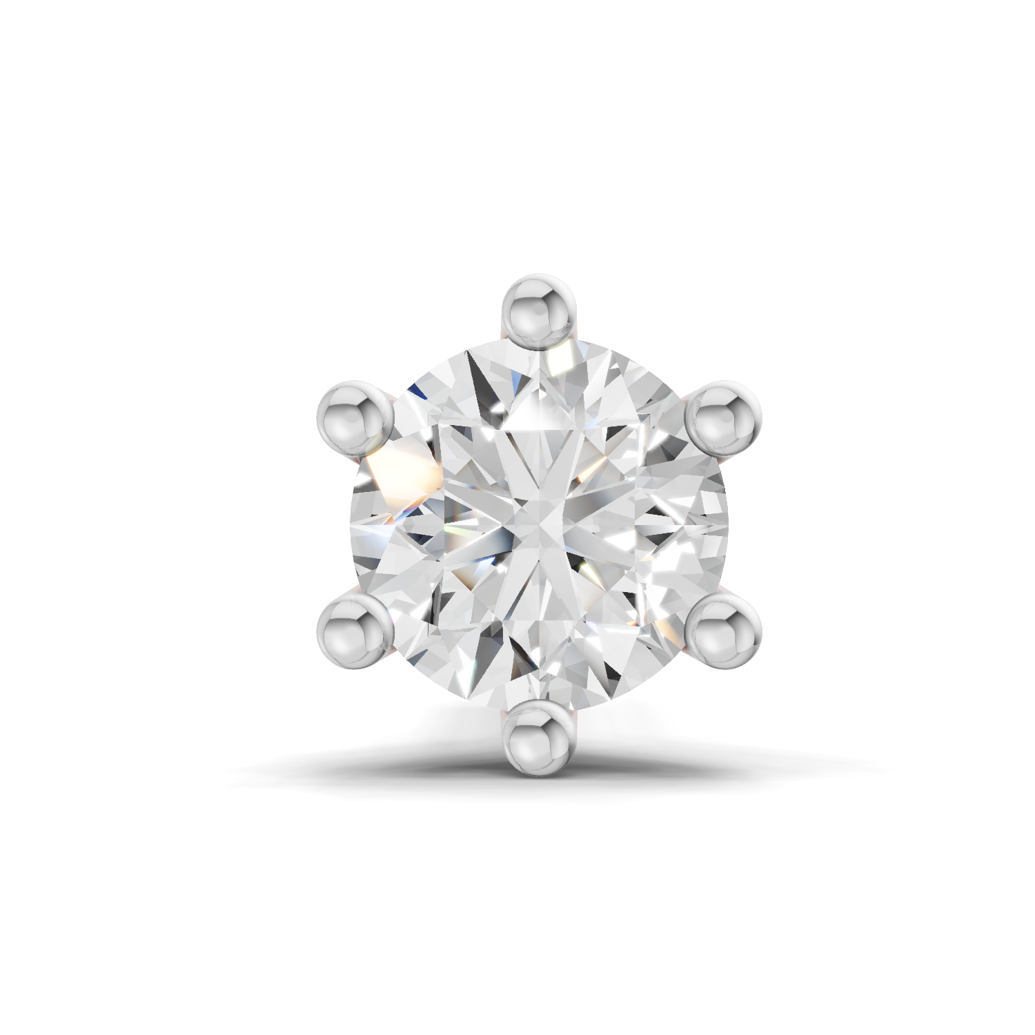 0.25 Carat Six Prong Solitaire Diamond Nose Pin 14K