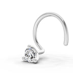 0.04 Carat Solitaire Diamond Nose Pin 14K - White Gold