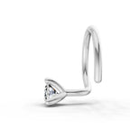 0.04 Carat Solitaire Diamond Nose Pin 14K - White Gold