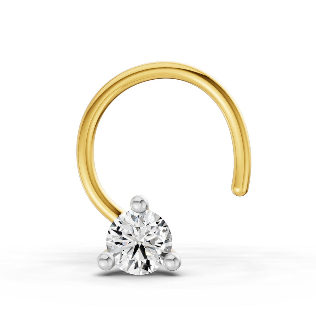0.04 Carat Solitaire Diamond Nose Pin 14K