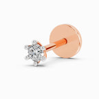 0.05 Ct Solitaire Nose Pin 14K Diamond - Rose Gold
