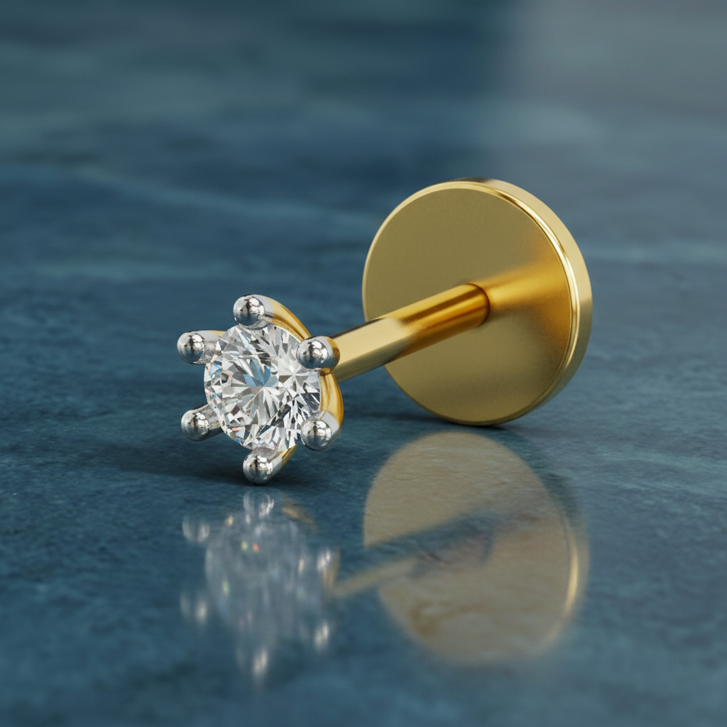 Delicate Solitaire Muse Diamond Nose Pin