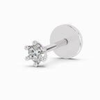0.05 Ct Solitaire Nose Pin 14K Diamond - White Gold