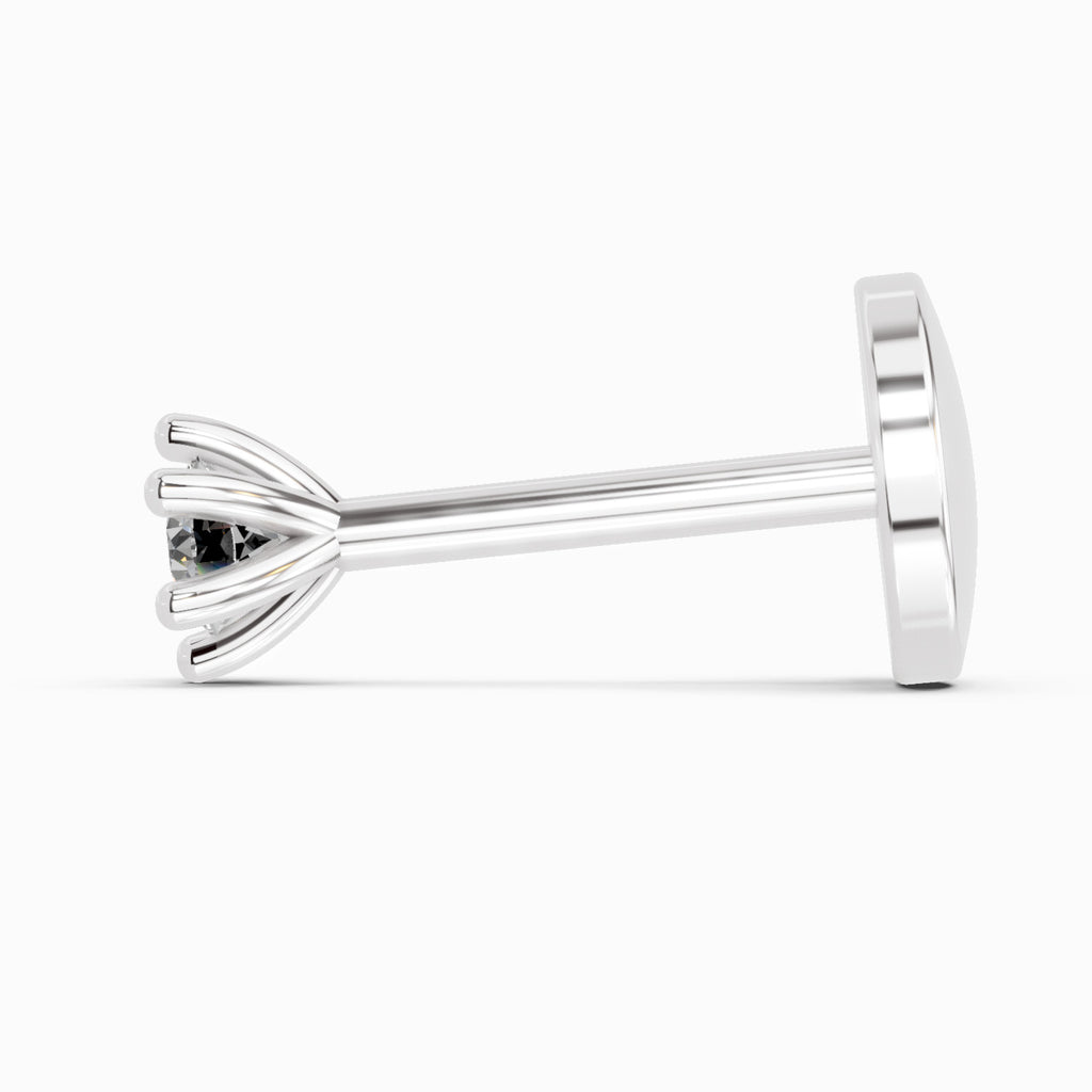 0.05 Ct Solitaire Nose Pin 14K Diamond - White Gold