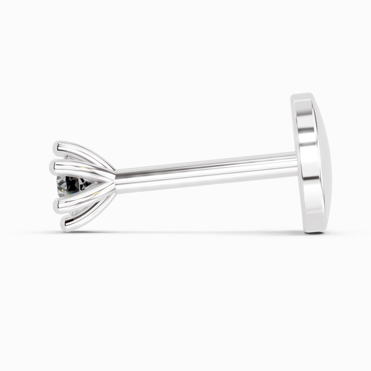 0.05 Ct Solitaire Nose Pin 14K Diamond - White Gold