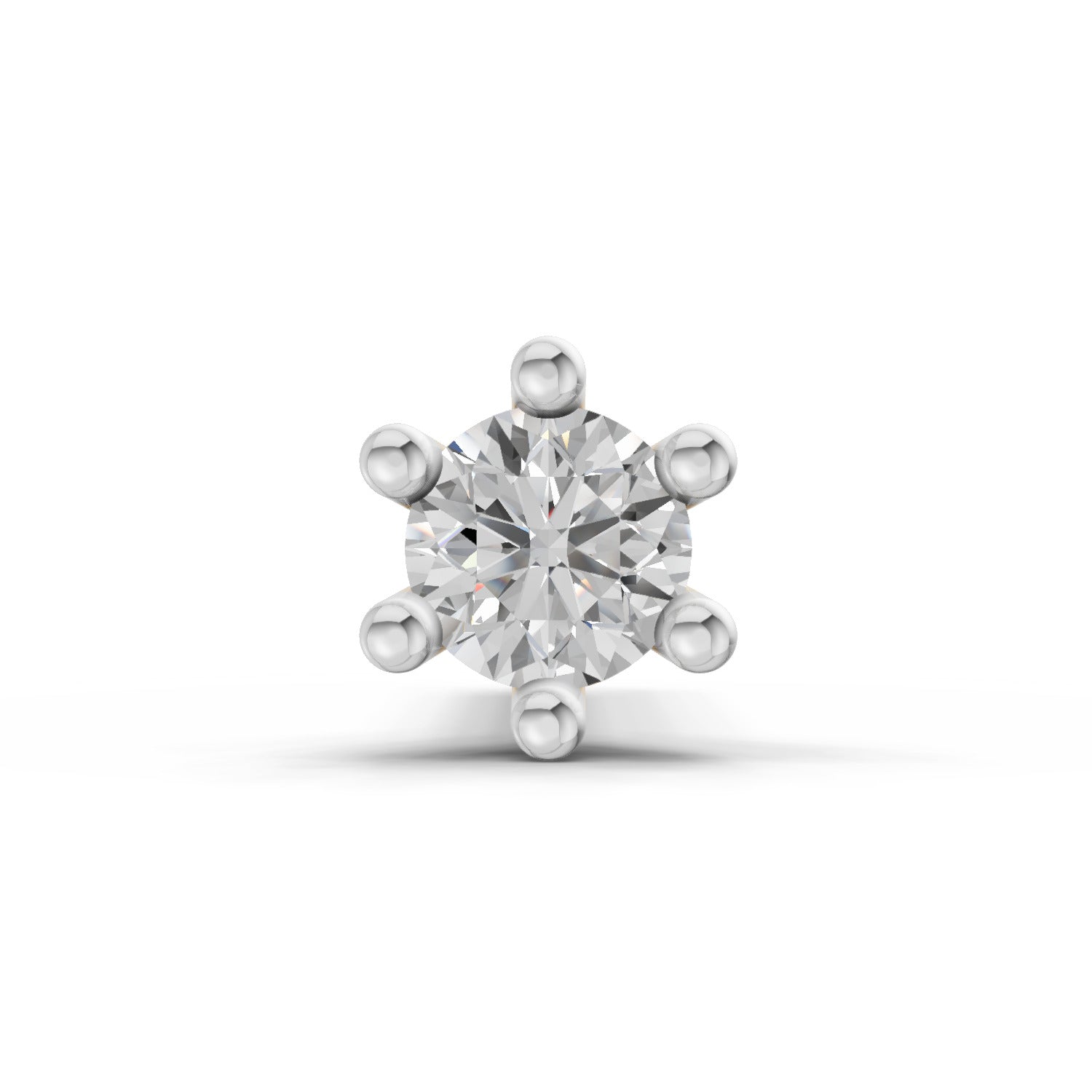 0.05 Ct Solitaire Nose Pin 14K Diamond - White Gold