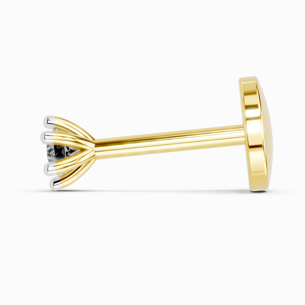 0.05 Ct Solitaire Nose Pin 14K Diamond