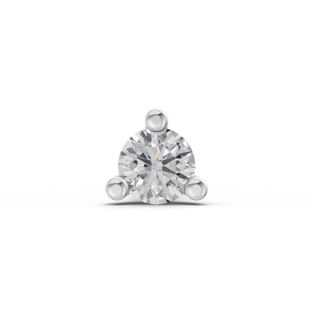 0.03 Carat Solitaire Diamond Nose Pin 14K - White Gold