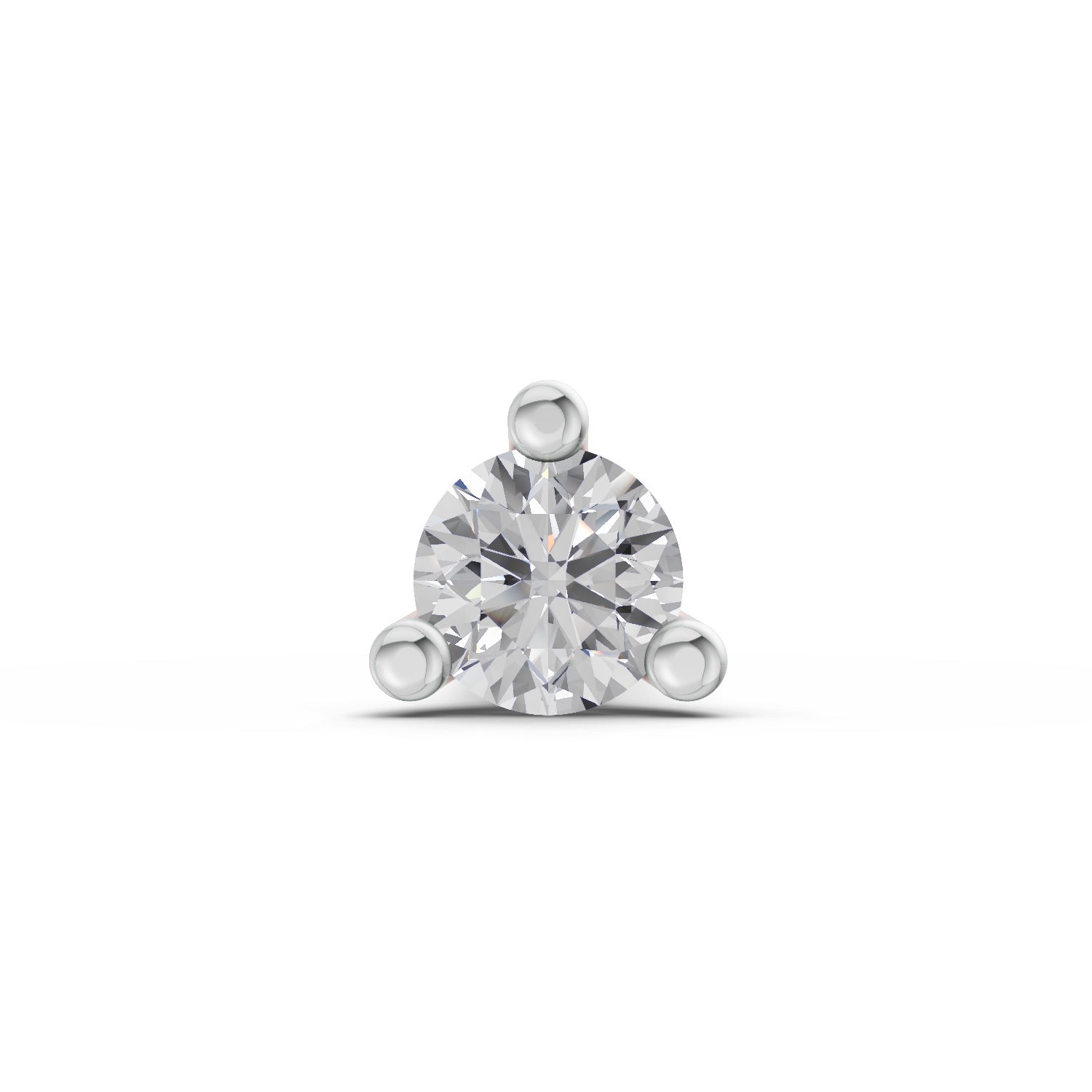 0.03 Carat Solitaire Diamond Nose Pin 14K - White Gold