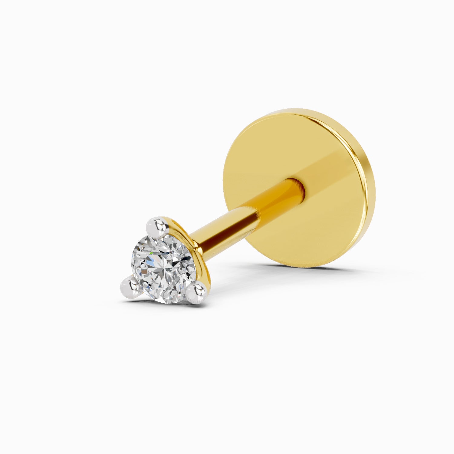 0.03 Carat Solitaire Diamond Nose Pin 14K