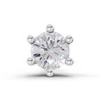 0.06 Carat 6 Prong Solitaire Diamond Nose Pin 14K - White Gold