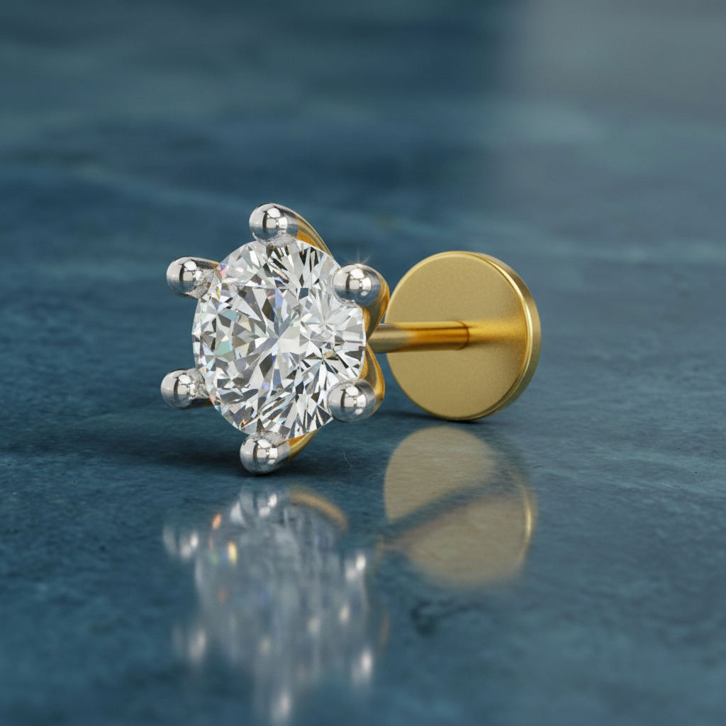 Graceful Solitaire Allure Diamond Nose Pin