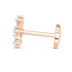 0.08 Carat Snowflake Diamond Nose Pin 14K Screw - Rose Gold