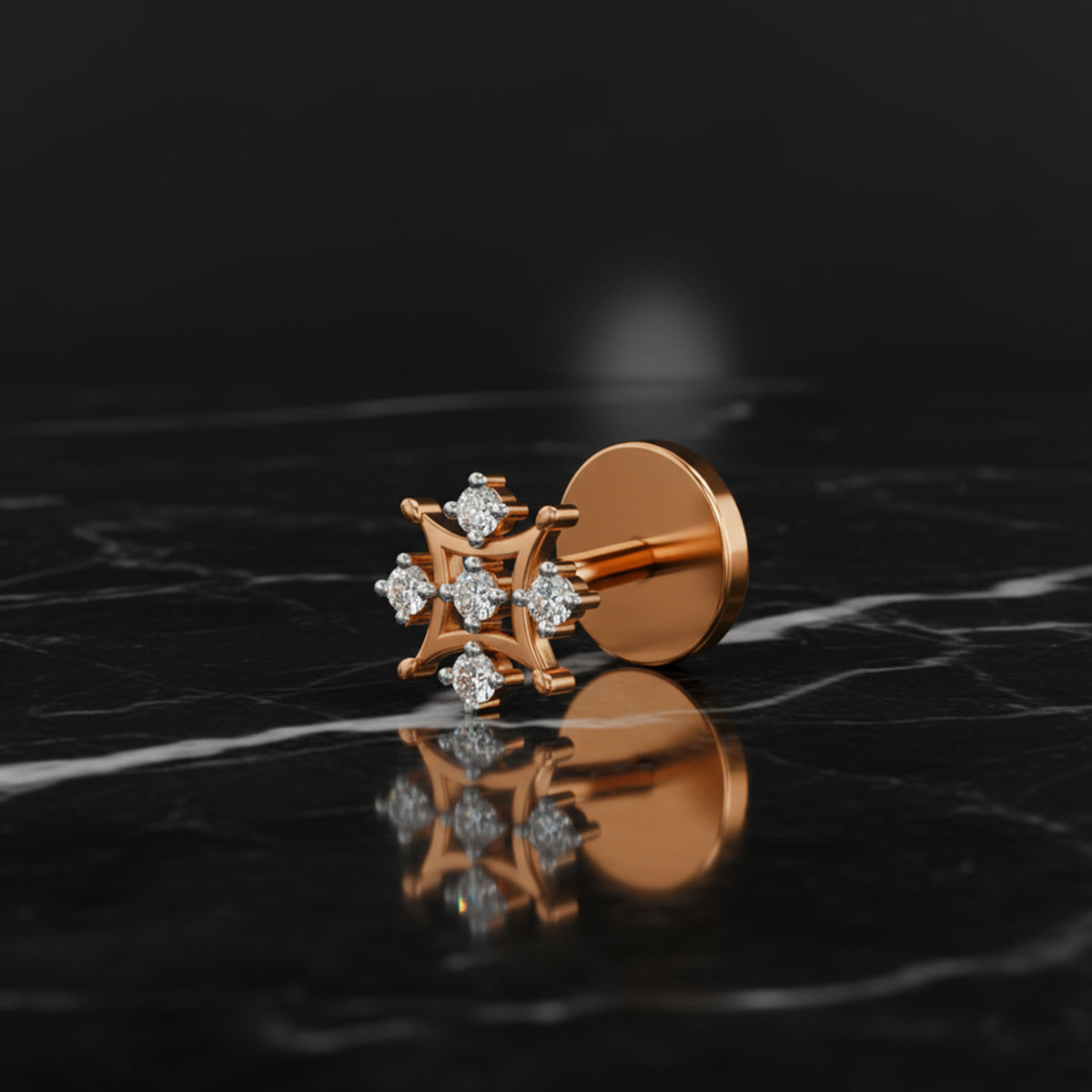 Timeless Snowflake Diamond Nose Pin