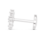 0.08 Carat Snowflake Diamond Nose Pin 14K Screw - White Gold